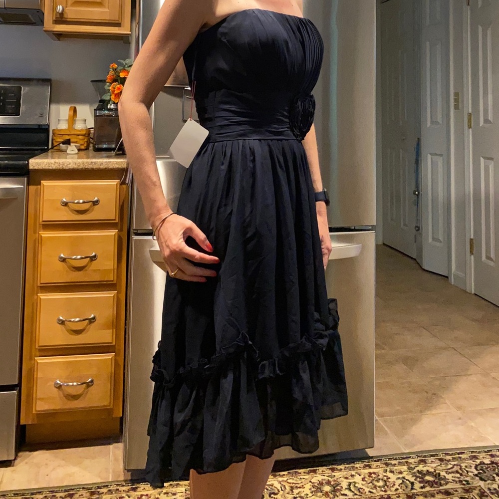 Navy Blue Bridesmaid Cocktail Formal Prom or Any Special Occasion Dress 8?